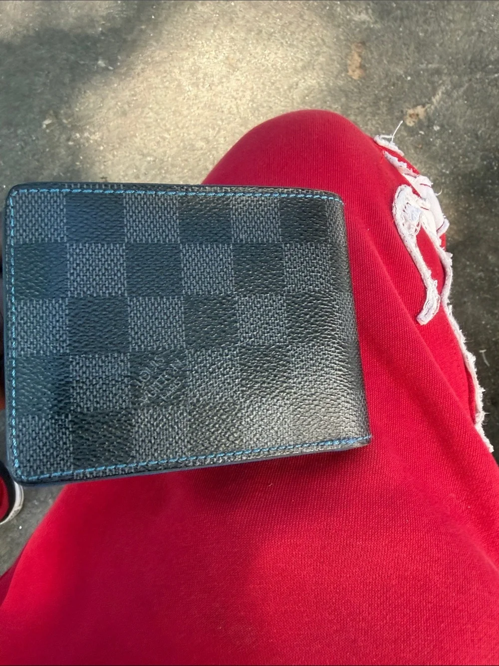 Louis Vuitton Men’s Blue Epi Leather Bifold Wallet